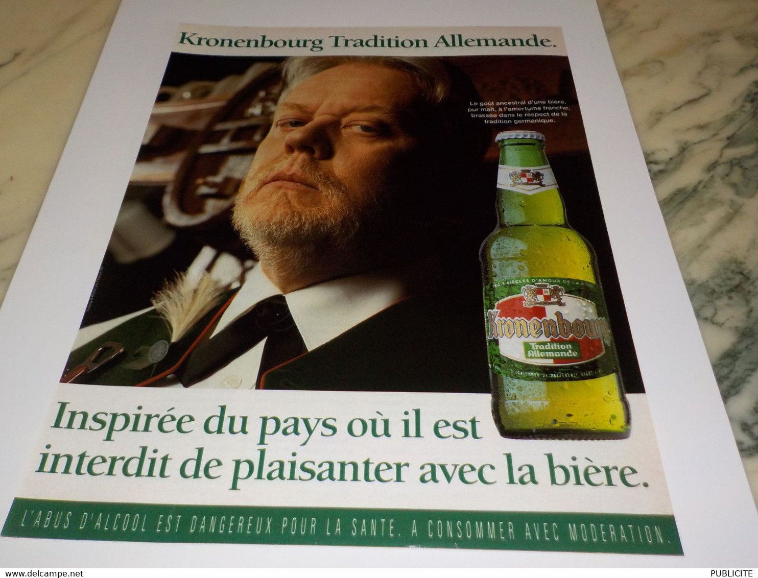 ANCIENNE PUBLICITE TRADITION ALLEMANDE KRONENBOURG 1994 - Alcools