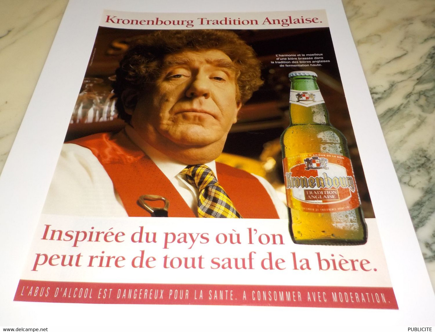 ANCIENNE PUBLICITE TRADITION ANGLAISE KRONENBOURG 1994 - Alcools