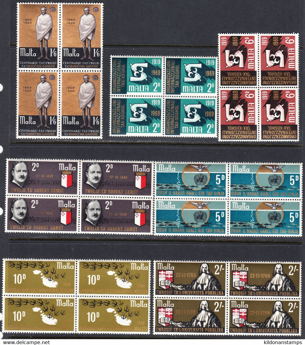 Malta 1969, Mint No Hinge, Blocks, Sc# 397-403 - Malta