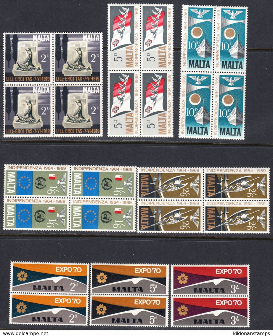 Malta 1969-70, Mint No Hinge, Sc# 404-408,417-422 - Malta