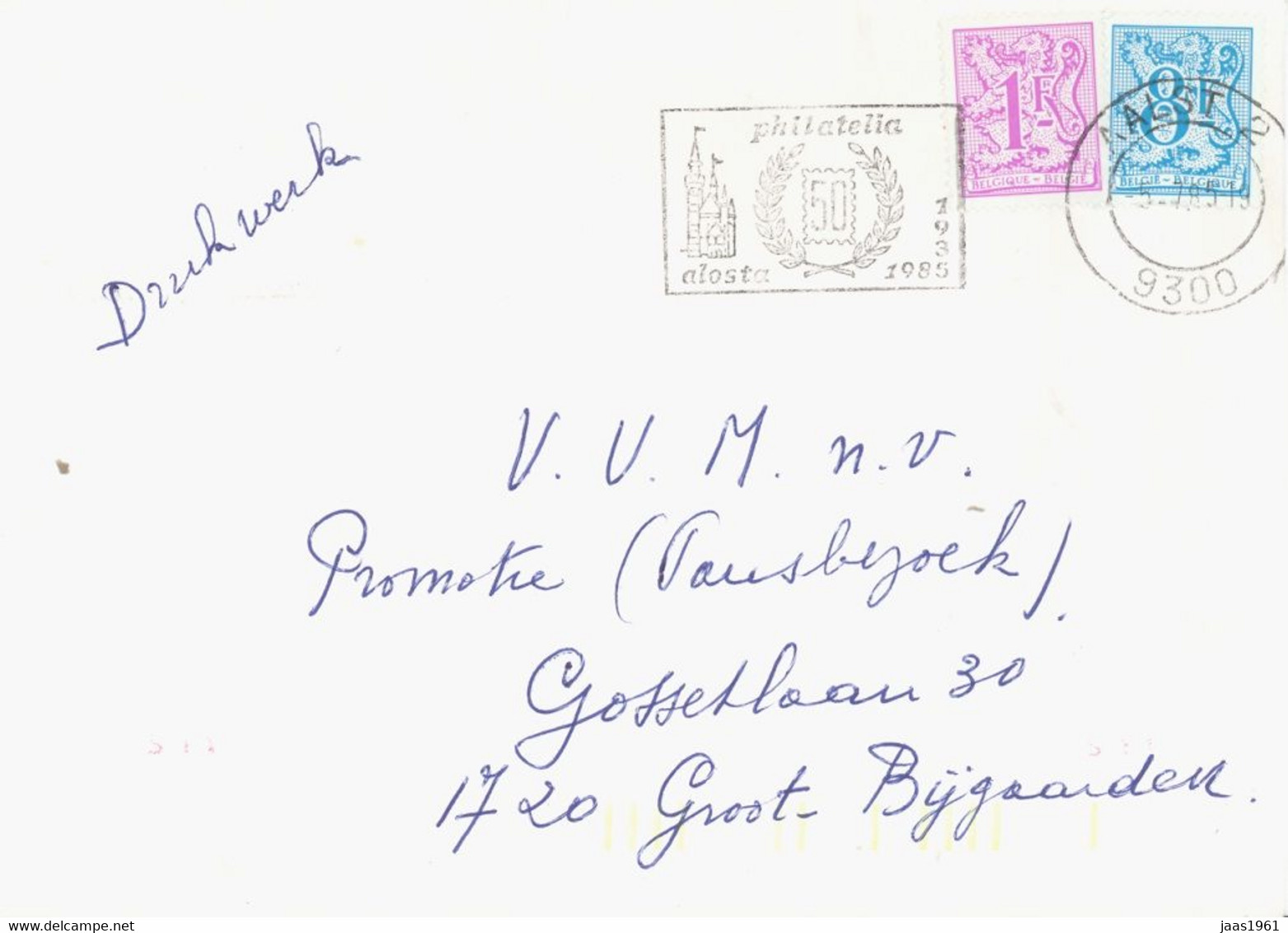 BELGIUM. POSTMARK AALST - Otros & Sin Clasificación