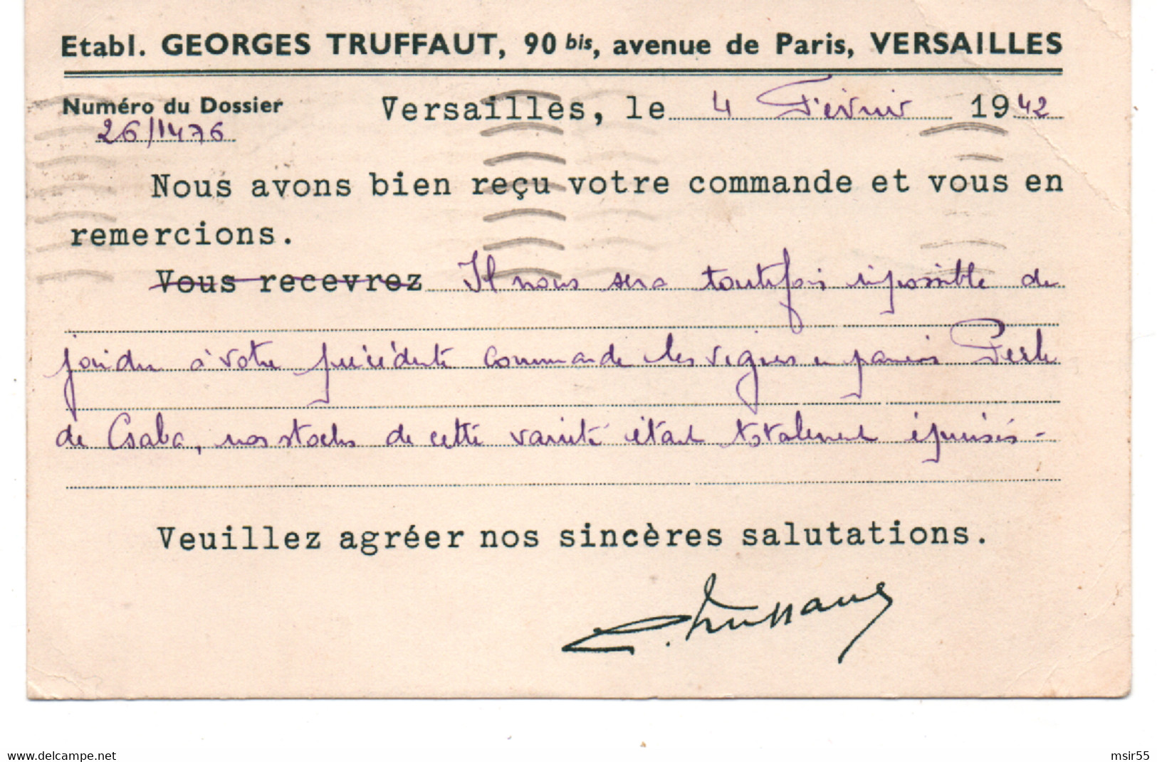 CPA  - FRANCE (78)) - LE CHESNAY - Bureaux Des Cultures  Des Etablissements  Georges Truffaut  - 1942 - Le Chesnay