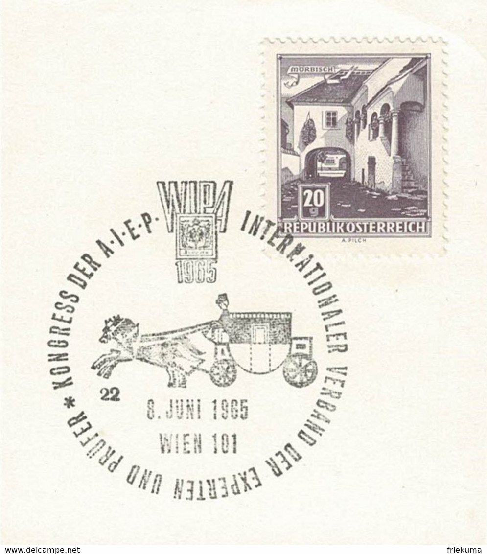 Oesterreich / Austria 1965, Sonderstempel WIPA Wien, Kongress AIEP, Postkutsche / Diligence Postale / Stagecoach - Diligences