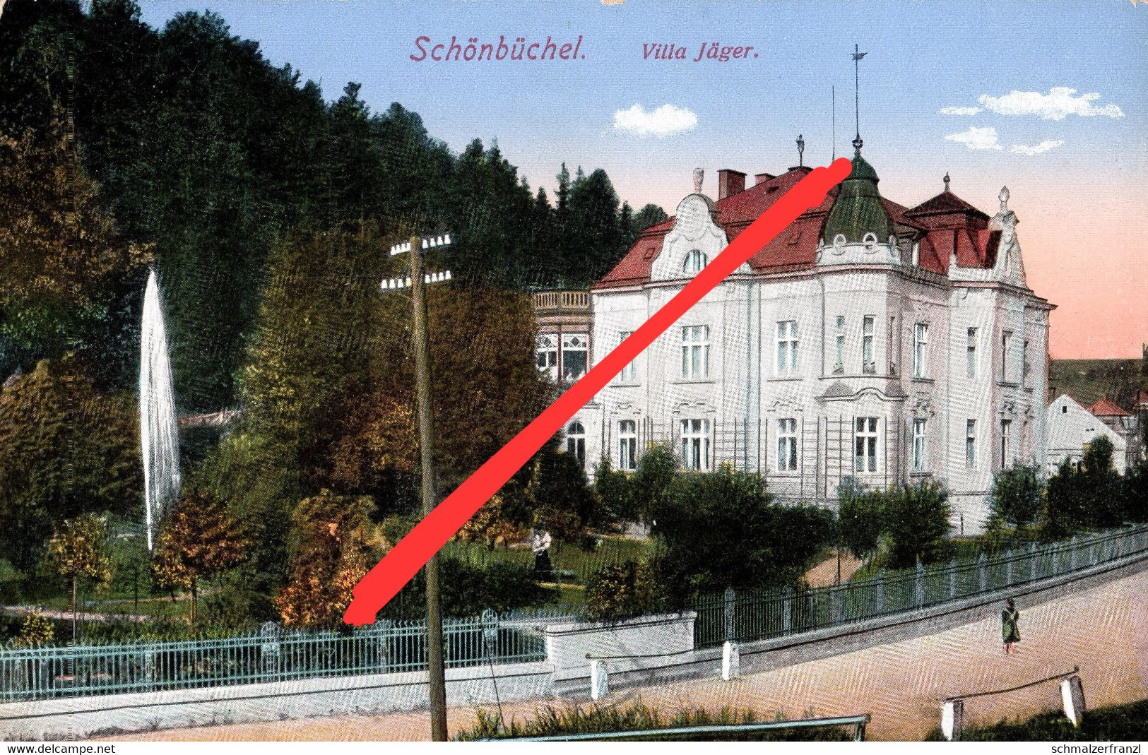 AK Schönbüchel Krasny Buk Villa Jäger A Langengrund Dlouhy Dul Khaa Kyjov Schönlinde Krasna Lipa Wolfsberg Schnauhübel - Sudeten