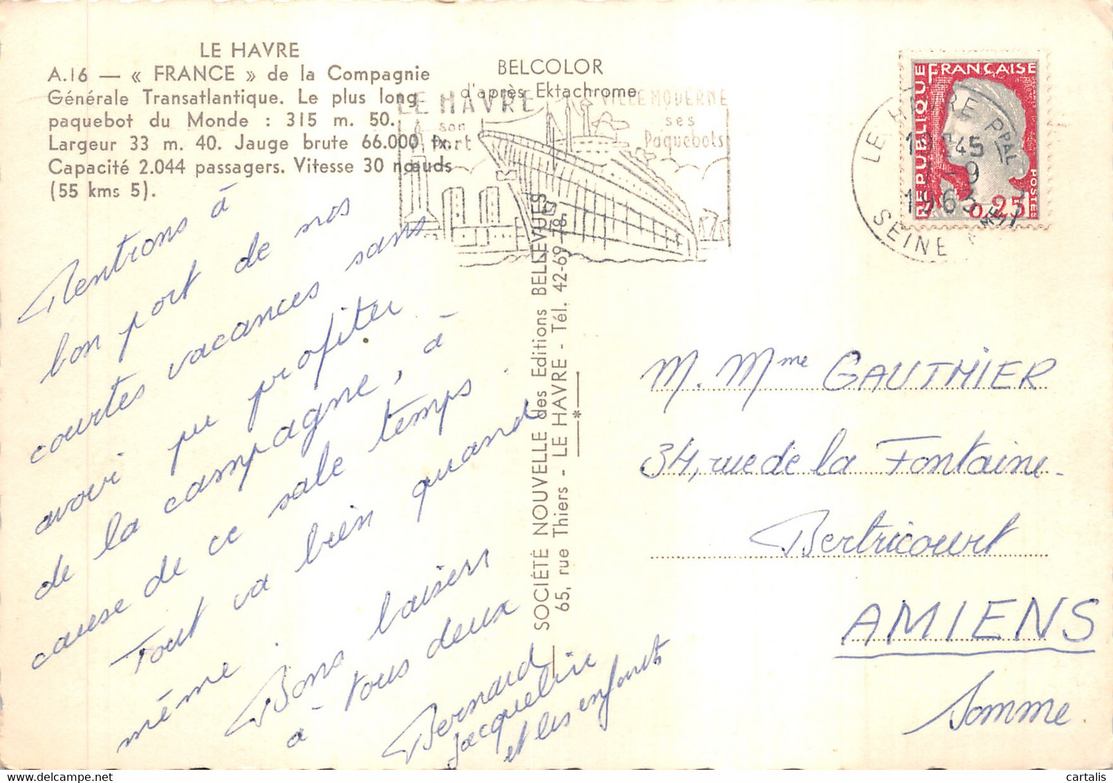 76-LE HAVRE-PAQUEBOT France-N°604-D/0223 - Non Classificati