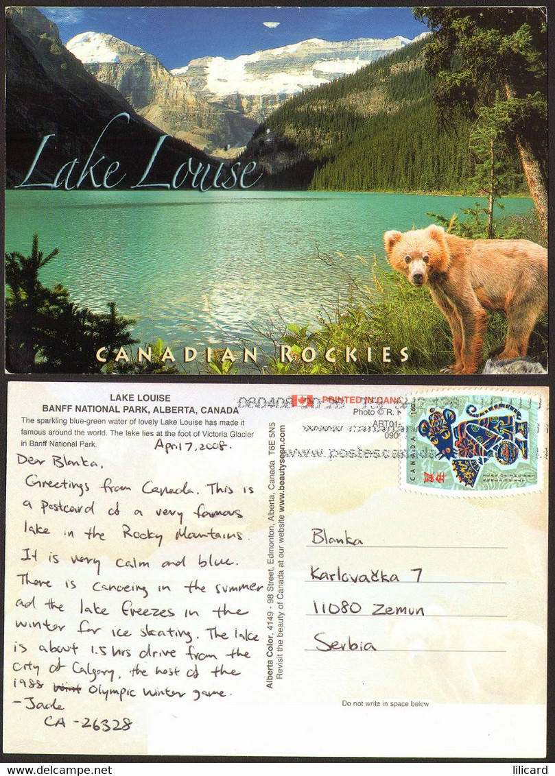 Canada Lake Louise National Park Bear Nice Stamp # 35841 - Lac Louise