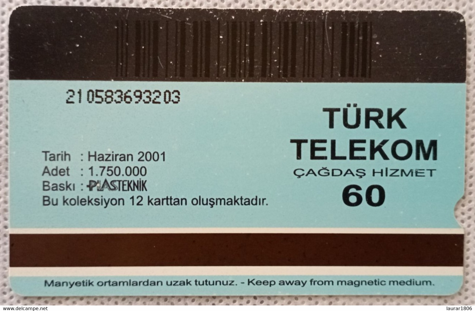 TELECARTE PHONECARD MAGNETIQUE TURQUIE - TÜRK TELEKOM - Animal / Phoque - 60 U - 2001 - EC - Türkei