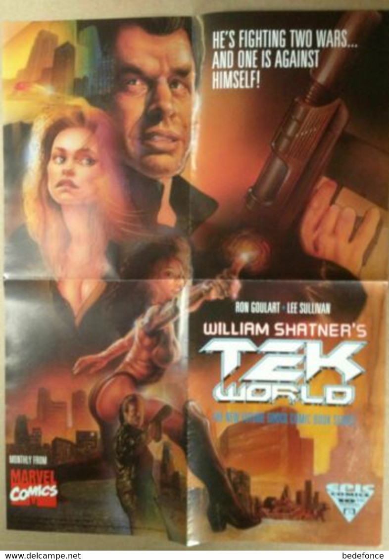 Poster Tek World De William Shatner - Epic Et Marvel Comics 1992 - Afiches & Offsets