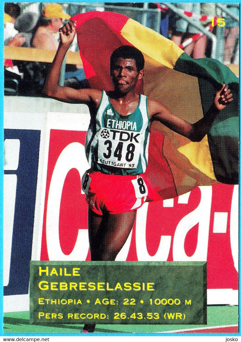 HAILE GEBRESELASSIE (ETHIOPIA) - 1995 WORLD CHAMPIONSHIPS IN ATHLETICS Old Trading Card *  Athletisme Athletik Atletica - Trading Cards