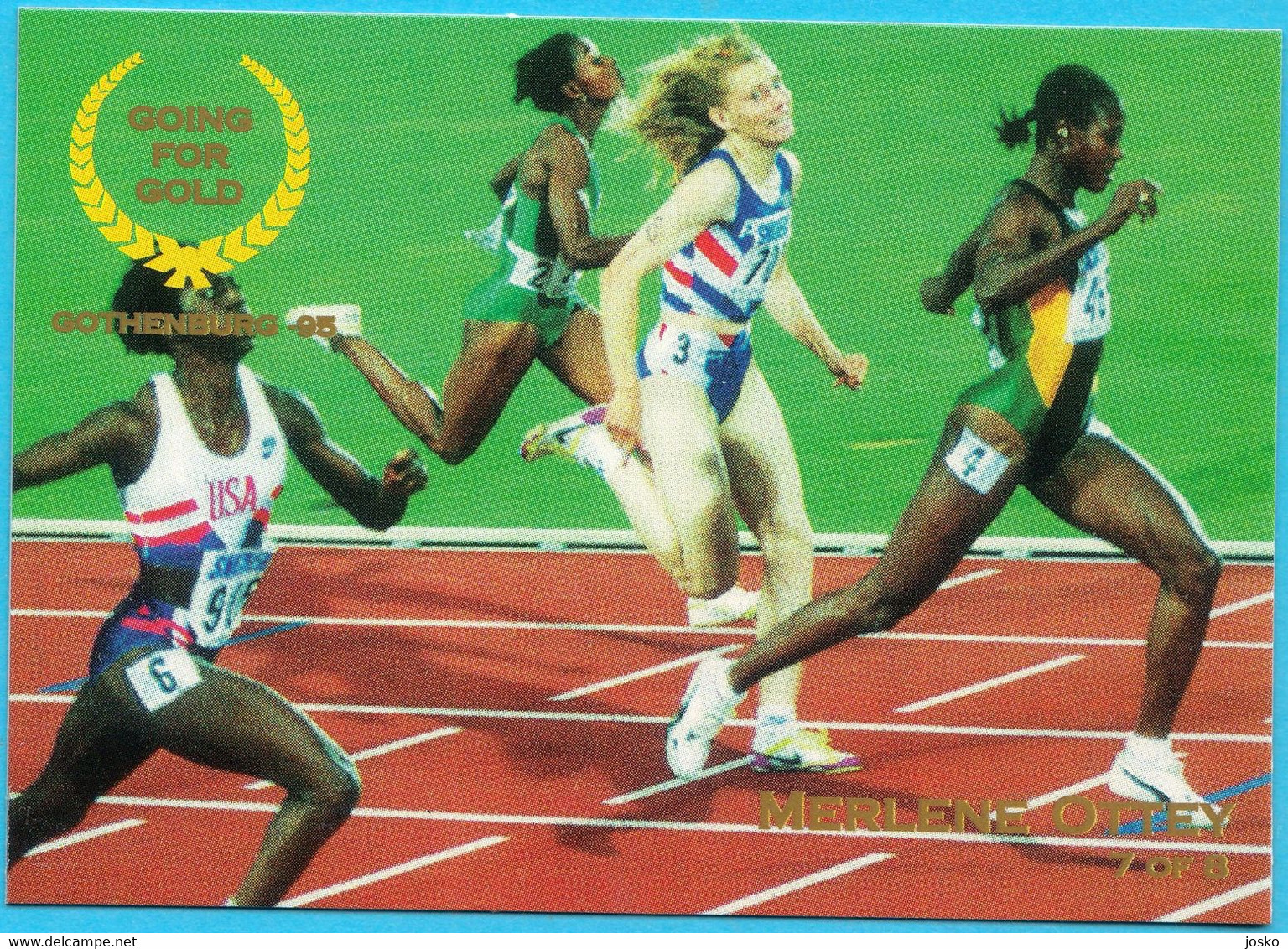 MERLENE OTTEY - JAMAICA (100 M) - 1995 WORLD CHAMPIONSHIPS IN ATHLETICS Old Trading Card * Athletisme Athletik Atletica - Trading-Karten