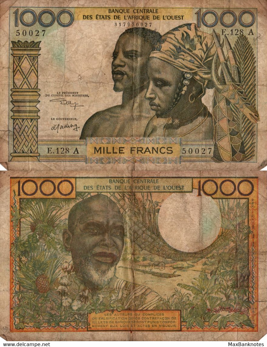 Ivory Coast / 1.000 Francs / 1959 / P-103A(k) / FI - Ivoorkust