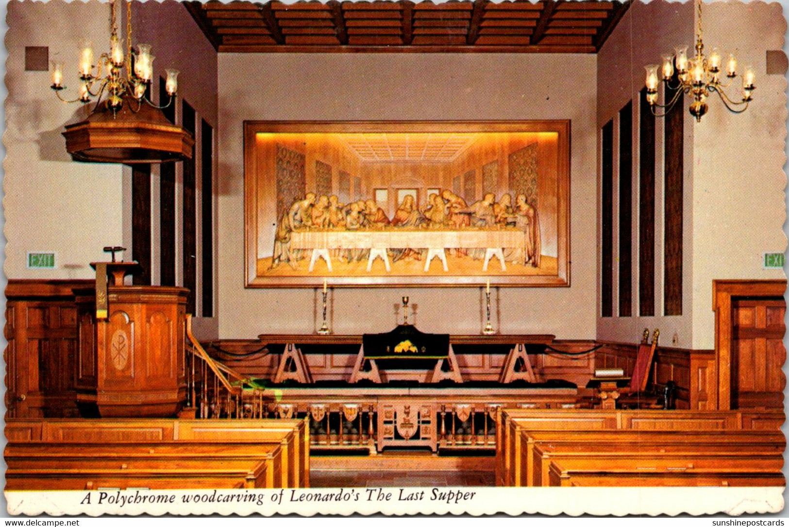 Tennessee Nashville The Upper Room Chapel The Last Supper Polychrome Woodcarving - Nashville