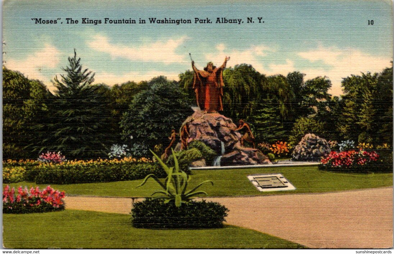 New York Albany Washington Park "Moses" The Kings Fountain - Albany