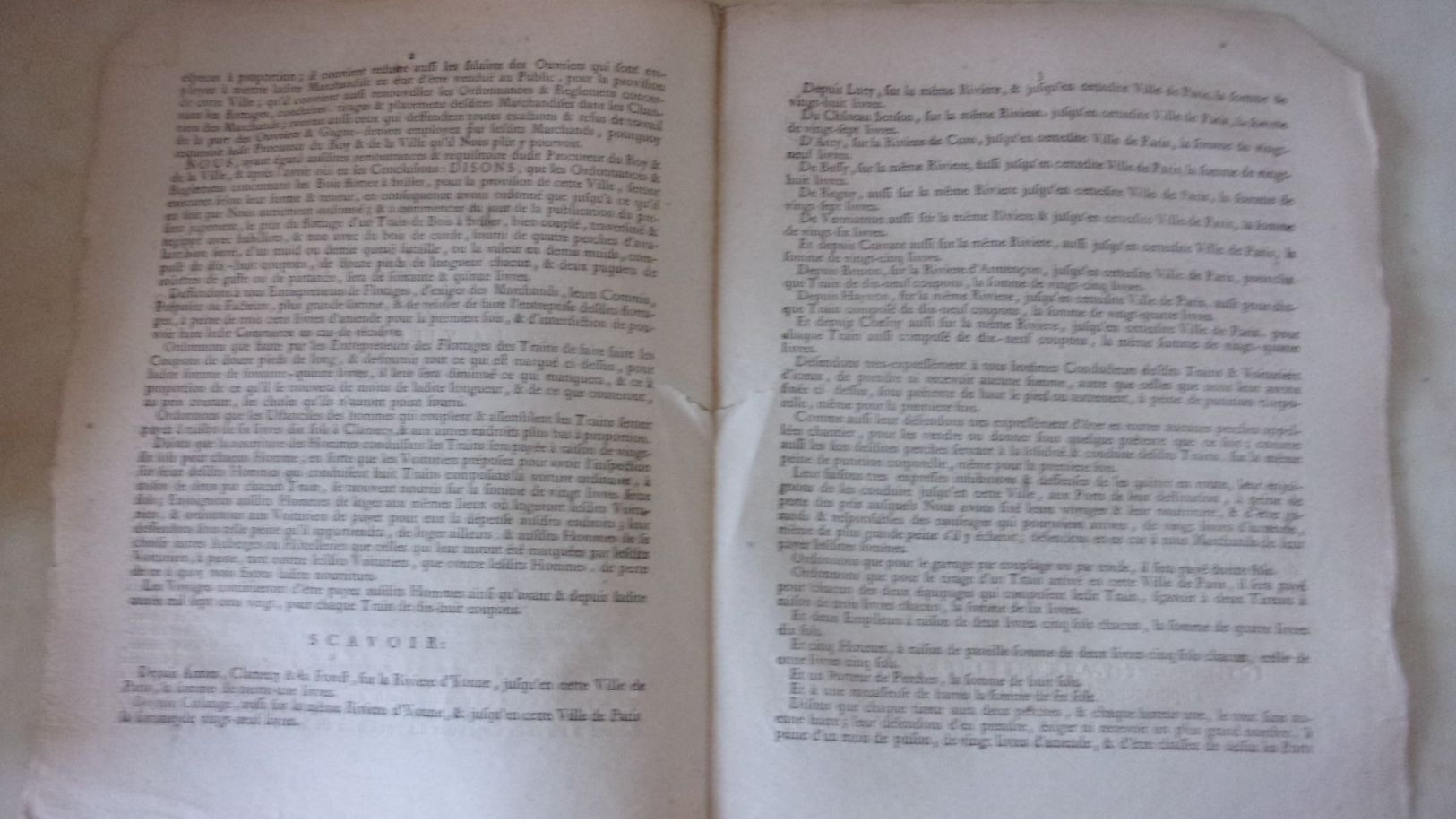 1727 FLOTTAGE DU BOIS CLAMECY NIEVRE YONNE LUCY COLANGE ARCY CURE BEFFY REGNY VERMANTON CRAVANT... DE PAR LES PREVOST - Historische Dokumente