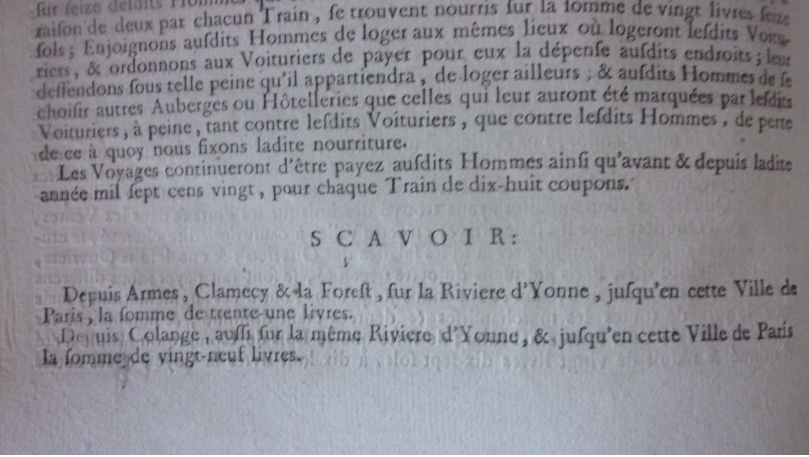 1727 FLOTTAGE DU BOIS CLAMECY NIEVRE YONNE LUCY COLANGE ARCY CURE BEFFY REGNY VERMANTON CRAVANT... DE PAR LES PREVOST