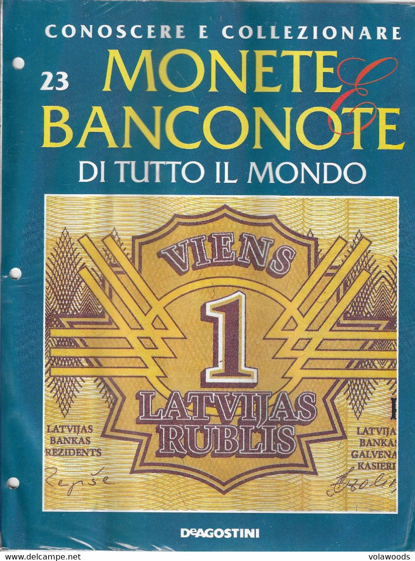 Monete E Banconote Di Tutto Il Mondo - De Agostini - Fascicolo 23 Nuovo E Completo: Lettonia - 1 Rublo - 1992 - Lettonie