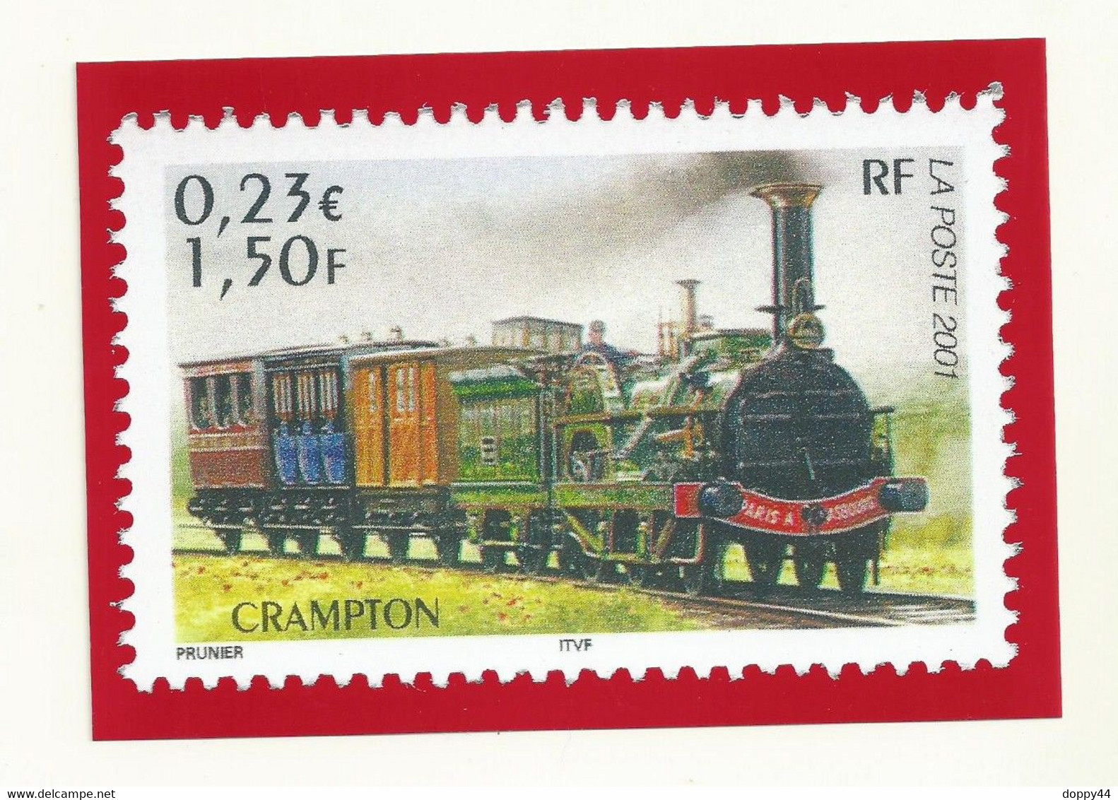 PAP LA  POSTE  CARTE PRE TIMBREE THEME TRAIN CRAMPTON. - Pseudo-officiële  Postwaardestukken