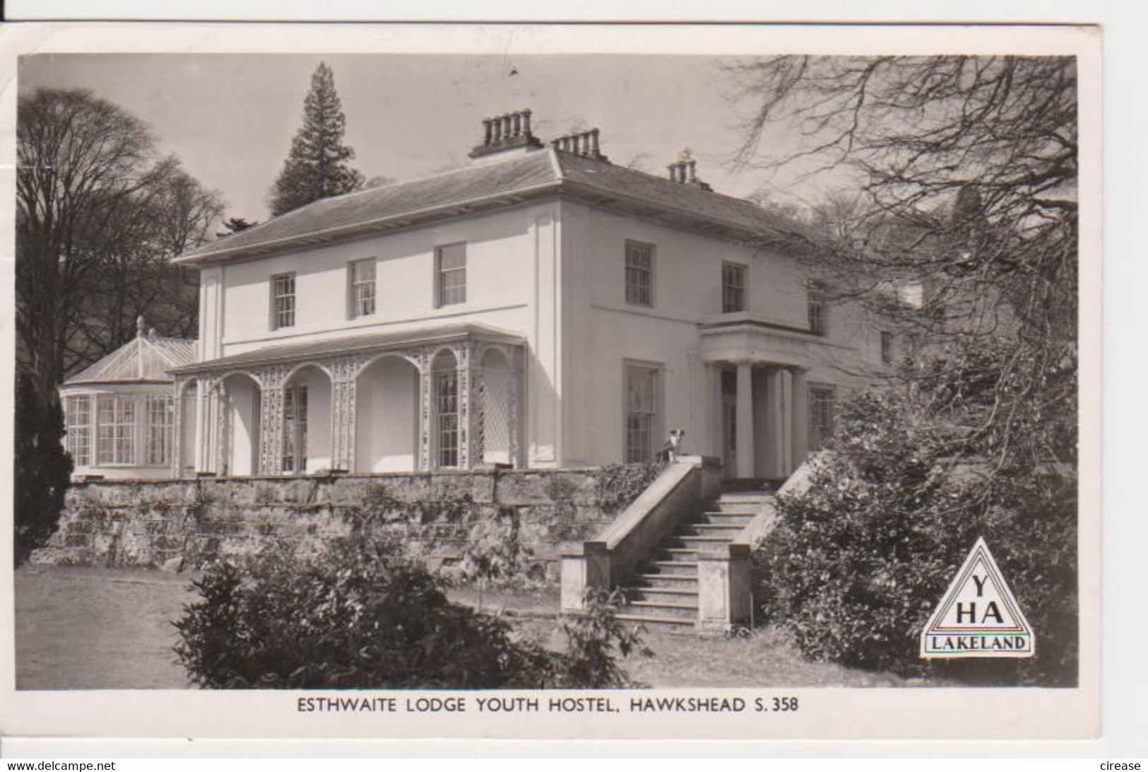 ESTHWAITE LODGE YOUTH HOSTEL HAWKSHEAD ENGLAND POSTCARD USED - Hawkshead