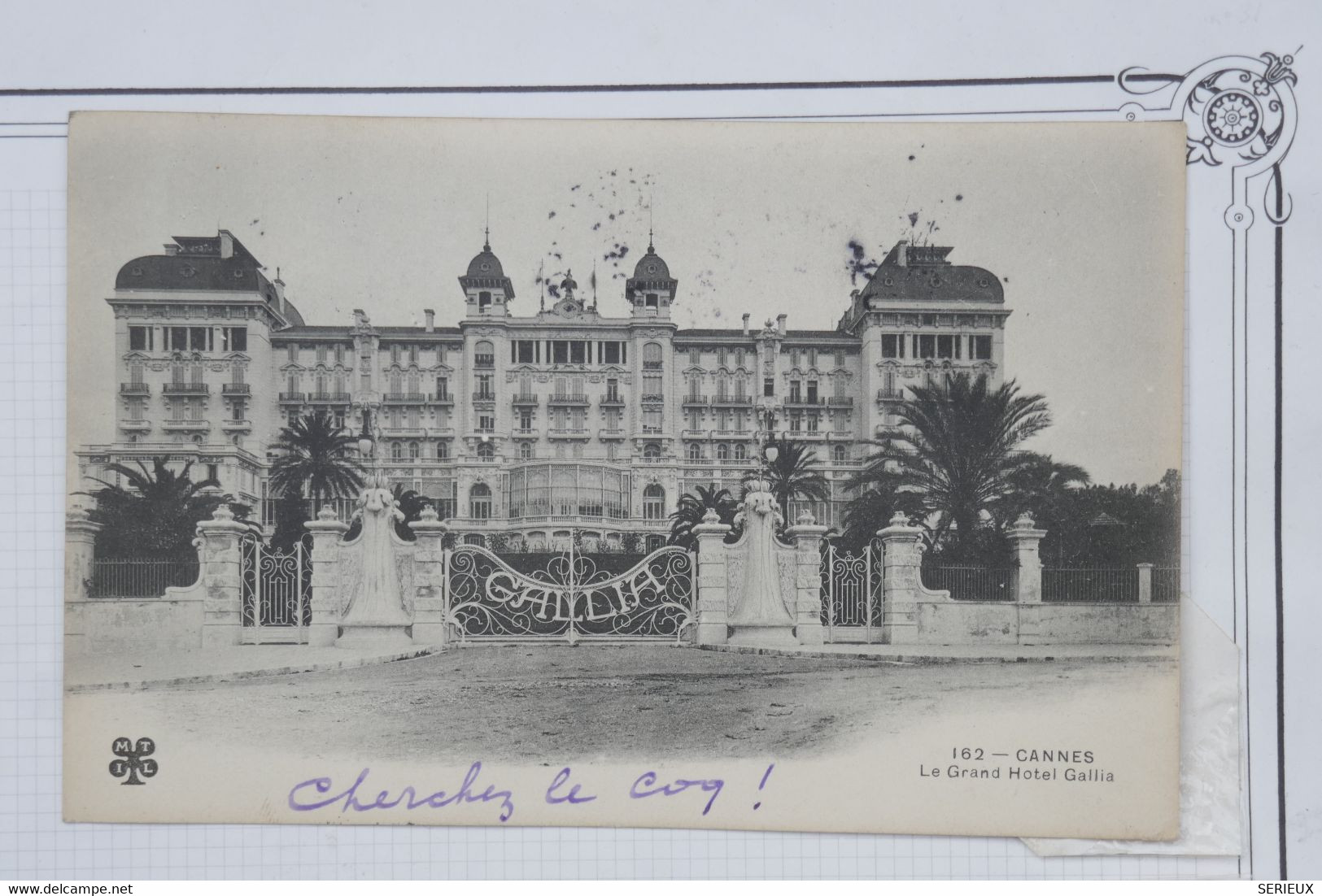 AF15 MONACO    BELLE  CARTE  1904 MONTE CARLO    A  PARIS  FRANCE + BANDE DE 5 TP+GRAND HOTEL   +AFFRANCH.INTERESSANT - Brieven En Documenten