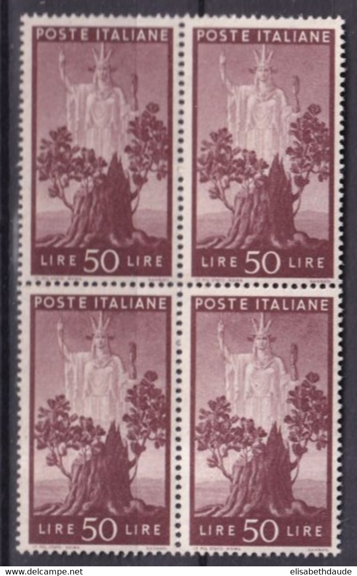 ITALIE - 1945 - YVERT N°502 BLOC De 4 ! ** MNH - COTE = 160+ EUR. - Ungebraucht