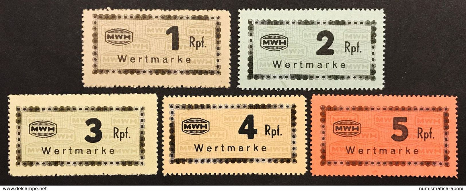 Holleschein 1 + 2 +3 +4 + 5 Rpf Wertmarke Lotto 2767 - Verzamelingen