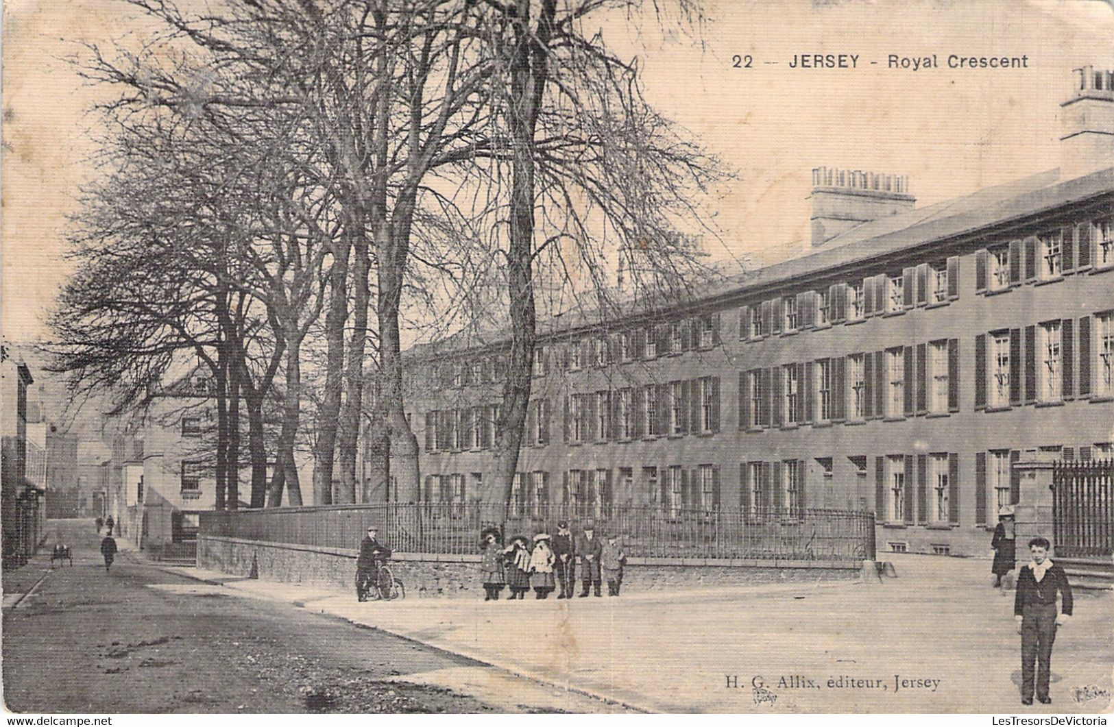 ROYAUME UNI - JERSEY - Royal Crescent - Animé - RARE - Editeur H.G. Allix - Sonstige & Ohne Zuordnung