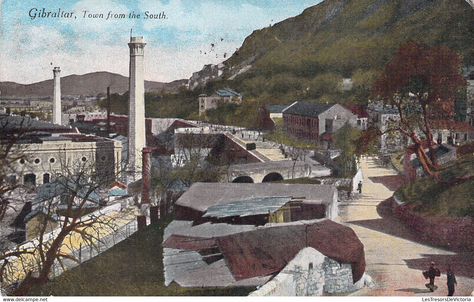 CPA Gibraltar - Town From The South -   De Gibraltar à Bruxelles En 1919 - Gibilterra