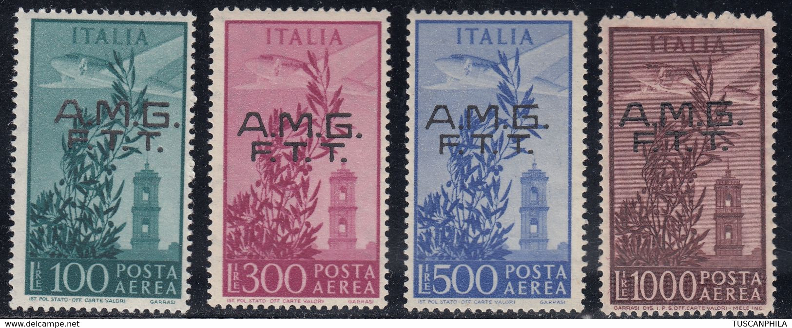 Trieste AMG-FTT Posta Aerea Serie Completa Sass. A13/A16 MNH** Cv. 840 - Luchtpost