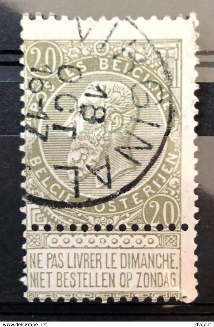 België, 1893, Nr 59, Gestempeld VIRGINAL - 1893-1900 Barbas Cortas