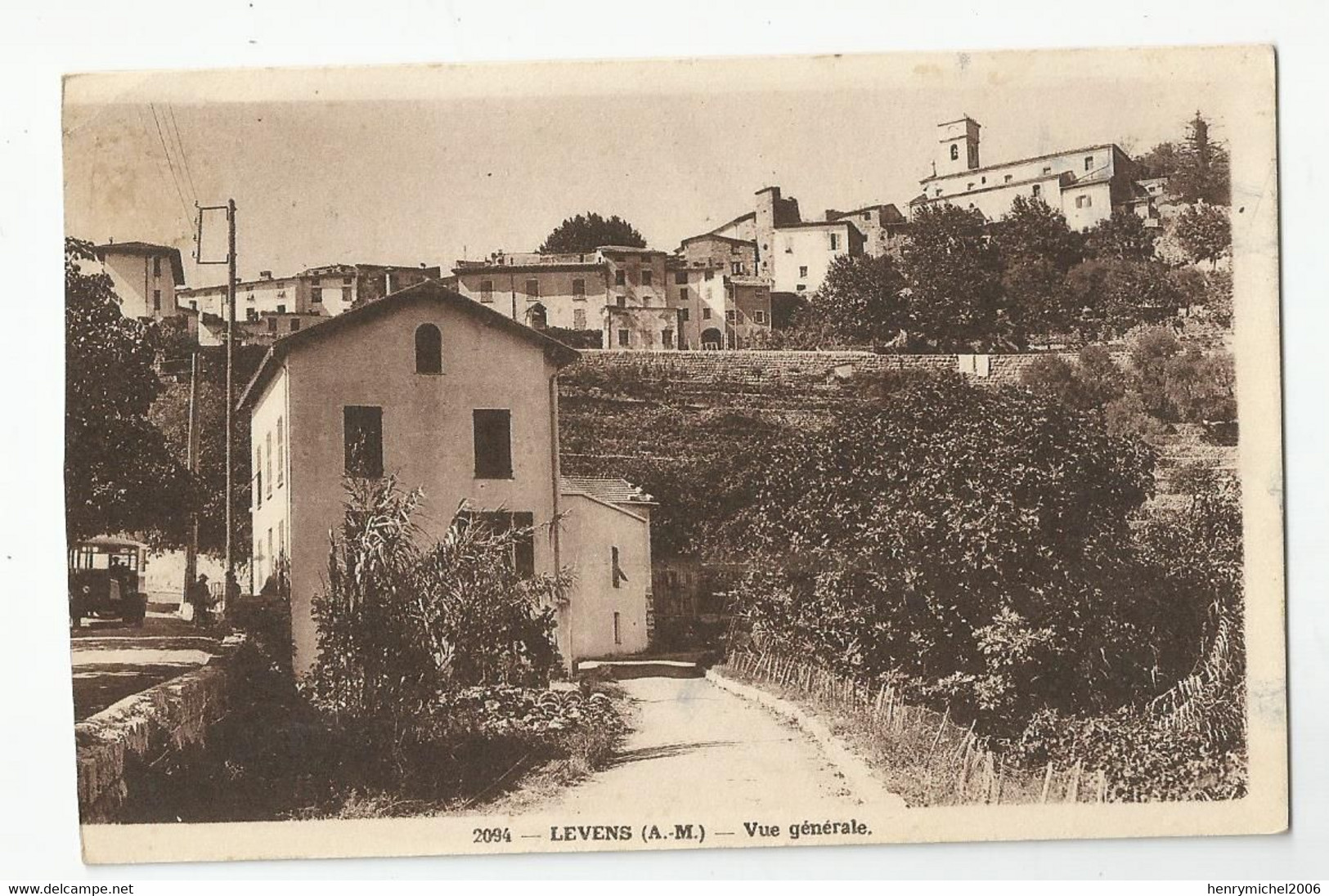 06 Levens Vue Générale Route Villa , Cachet Nice 1951 , 13,6 X8,9 Cm - Autres & Non Classés