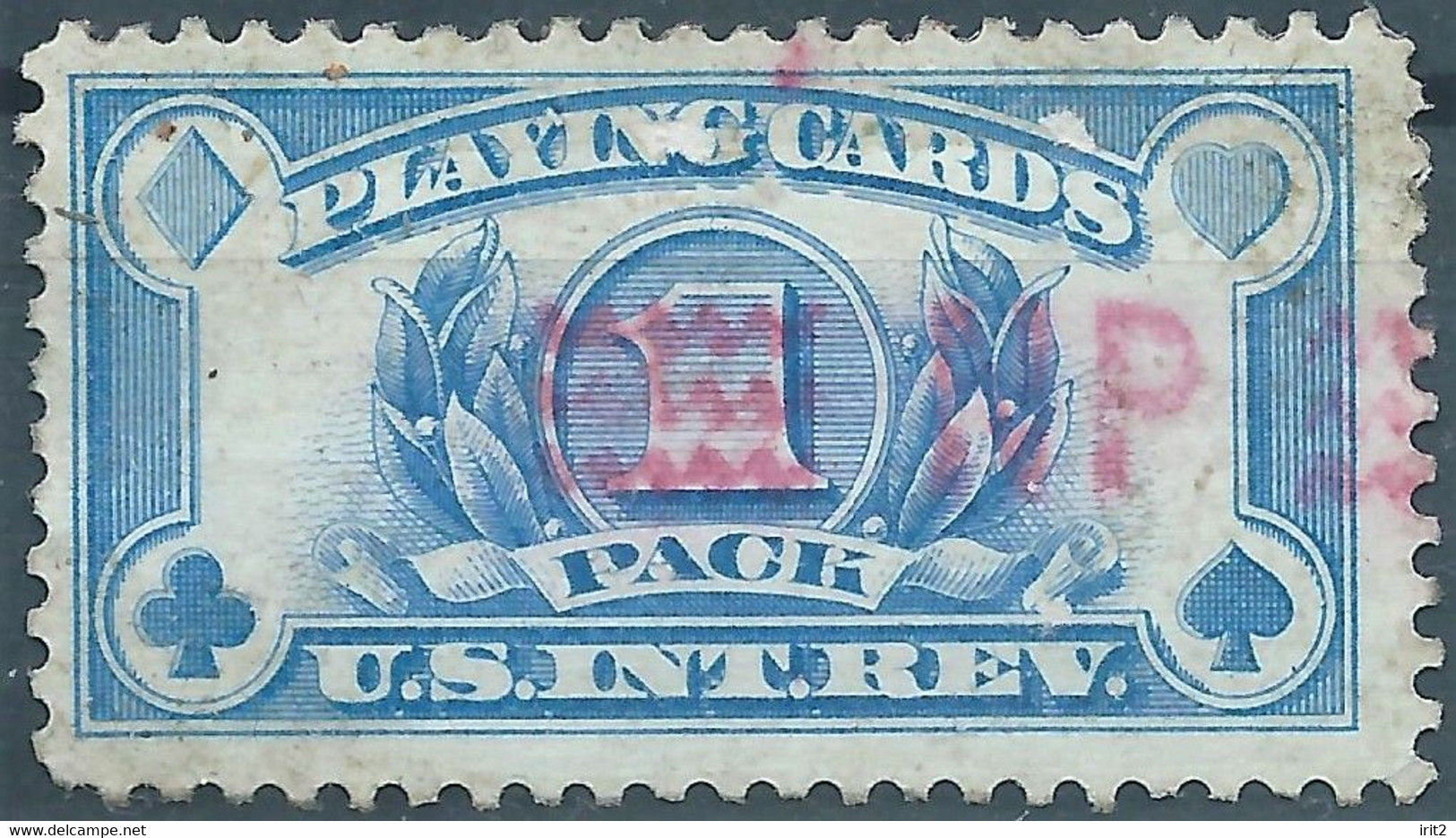 Stati Uniti D'america,United States,U.S.A,Inter.Revenue Stamps PLAYING CARDS,1pack,Used - Steuermarken