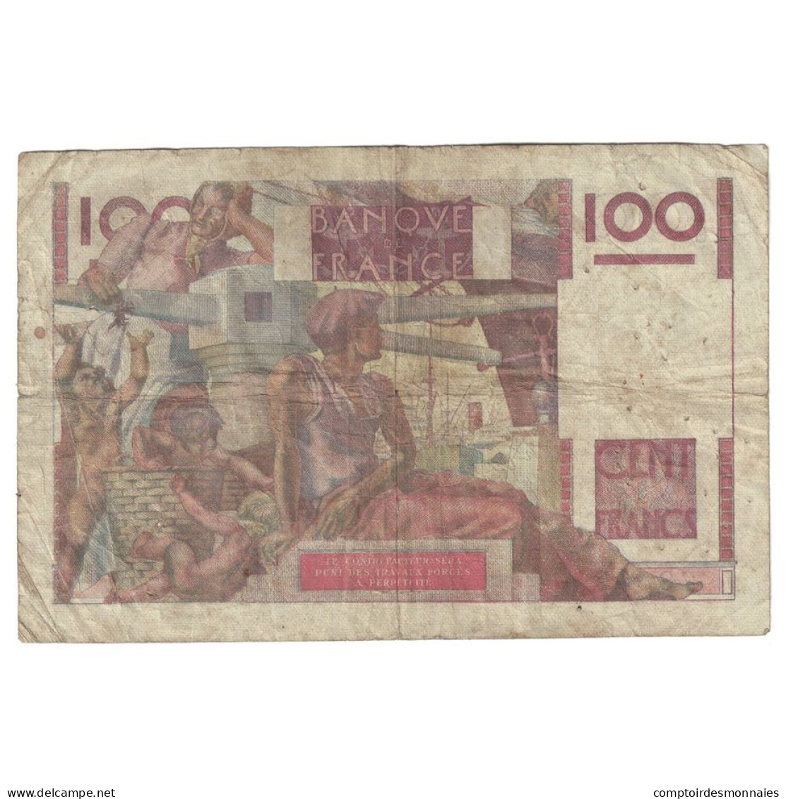 France, 100 Francs, Jeune Paysan, 1951, H.401, B+, Fayette:28.29, KM:128d - 100 F 1945-1954 ''Jeune Paysan''