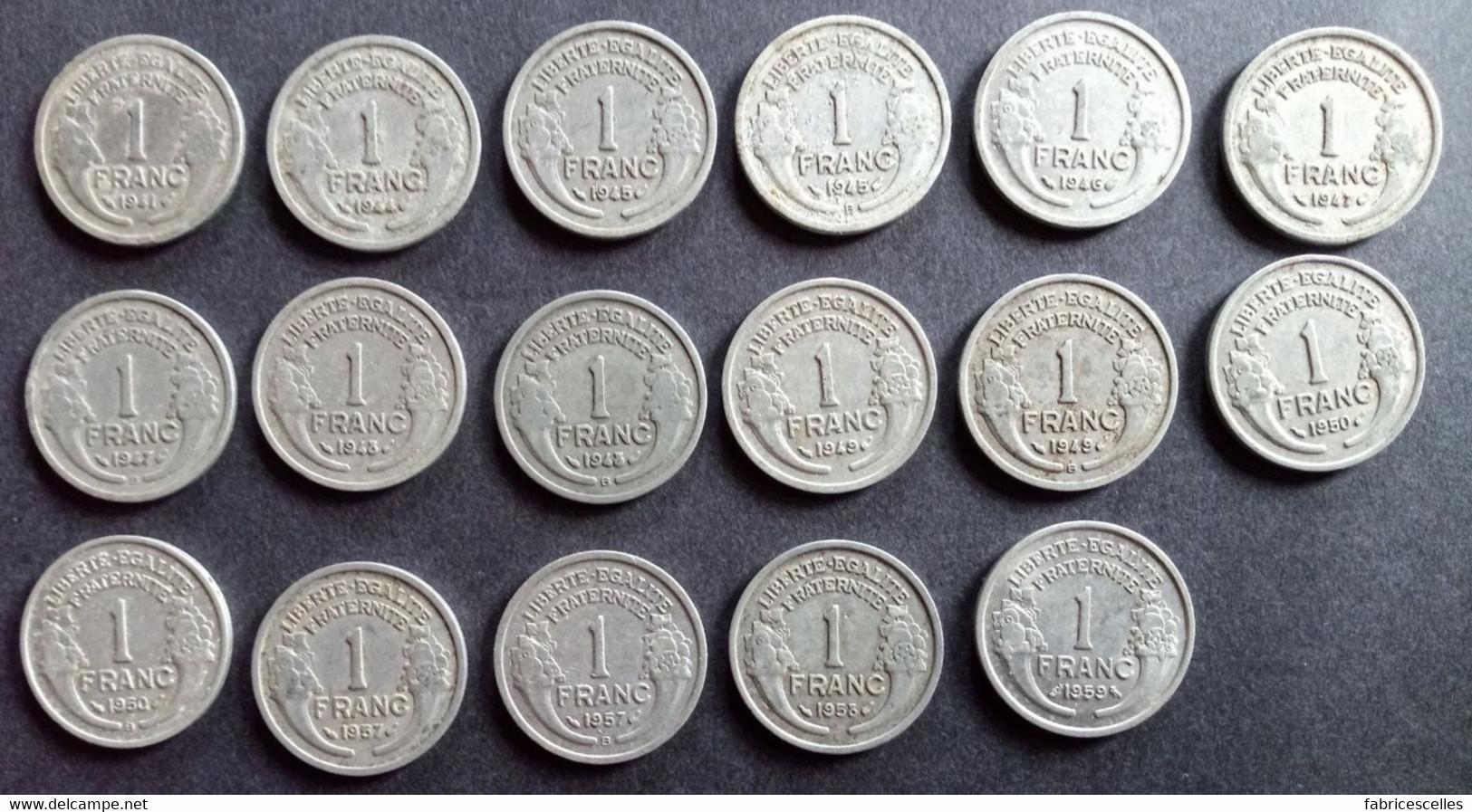 Lot De 17 Pièces 1 Franc Morlon Aluminium - 1 Franc