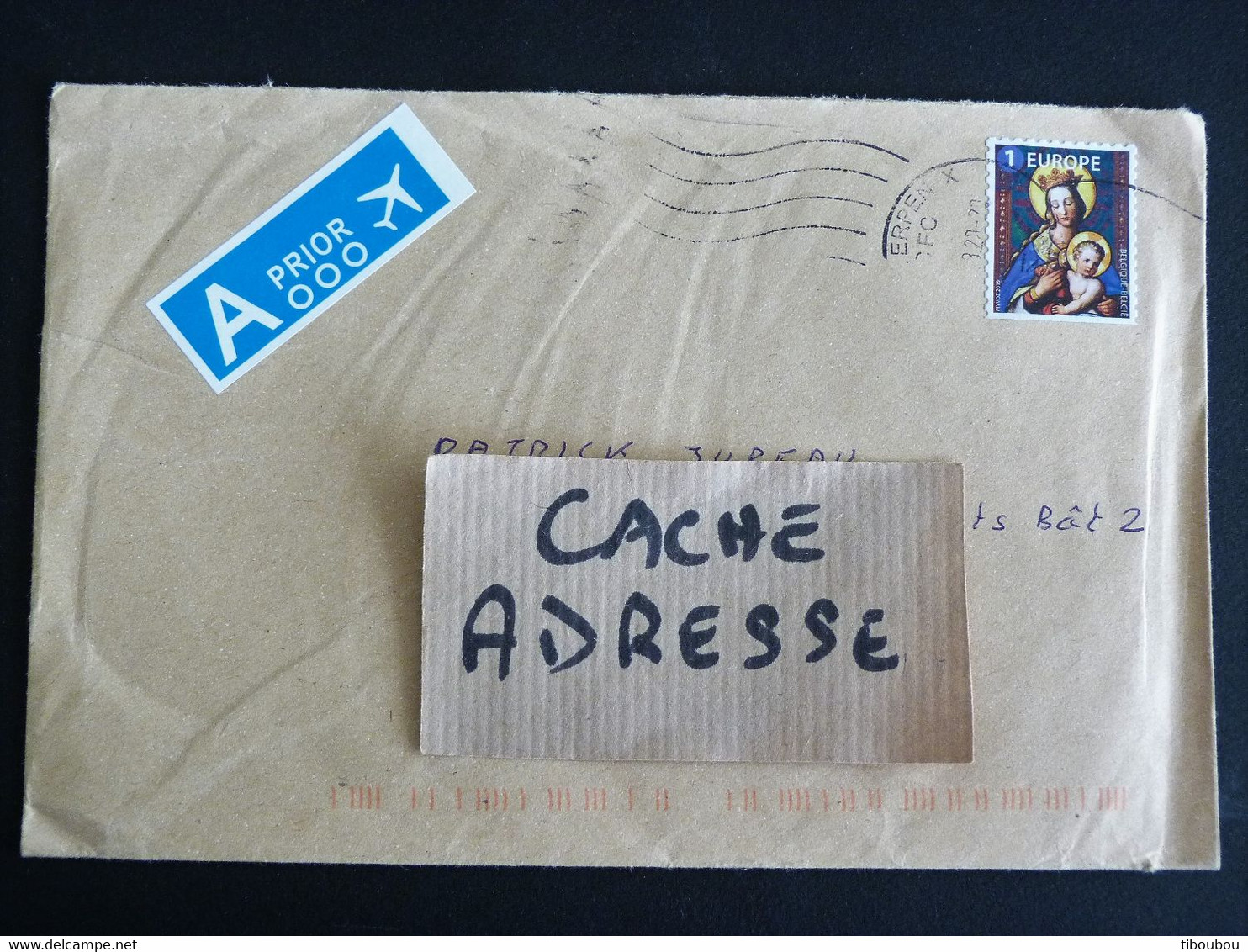 LETTRE BELGIQUE BELGIE BELGIUM AVEC YT 4884 NOEL EUROPE VITRAIL VIERGE A ENFANT EGLISE SAINT NICOLAS DE GAND - Storia Postale