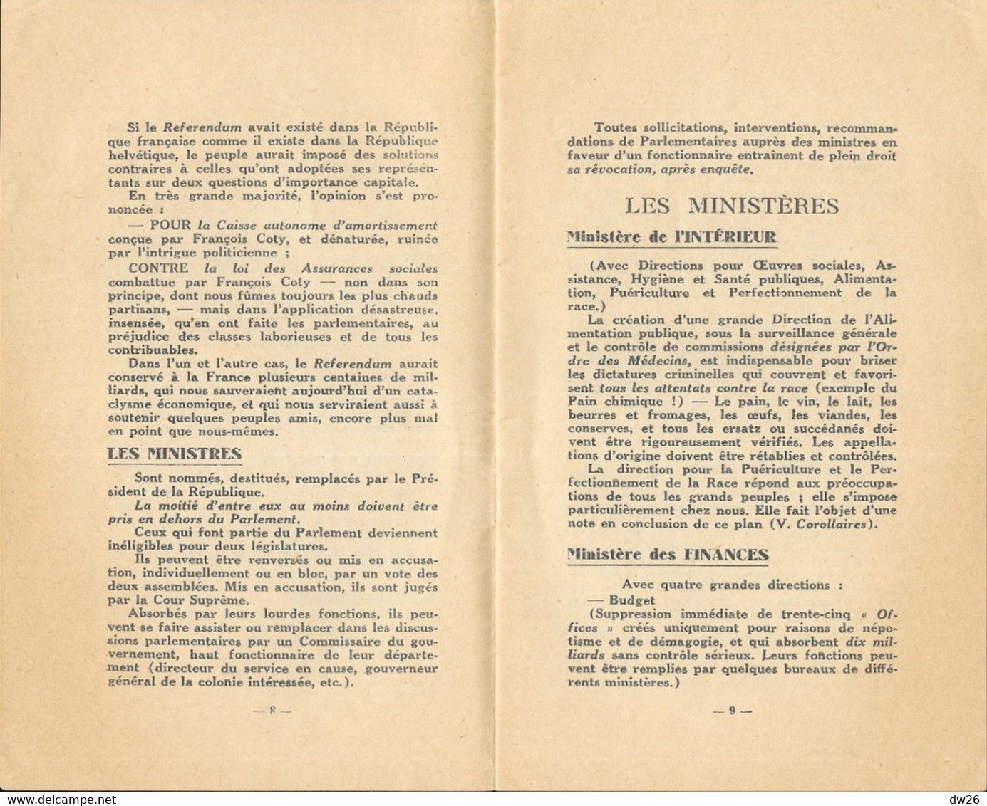 Brochure Du Journal L'Ami Du Peuple (24 Mars 1933) - La Réforme De L'Etat Par François Coty, Sénateur Extrême Droite - Sonstige & Ohne Zuordnung