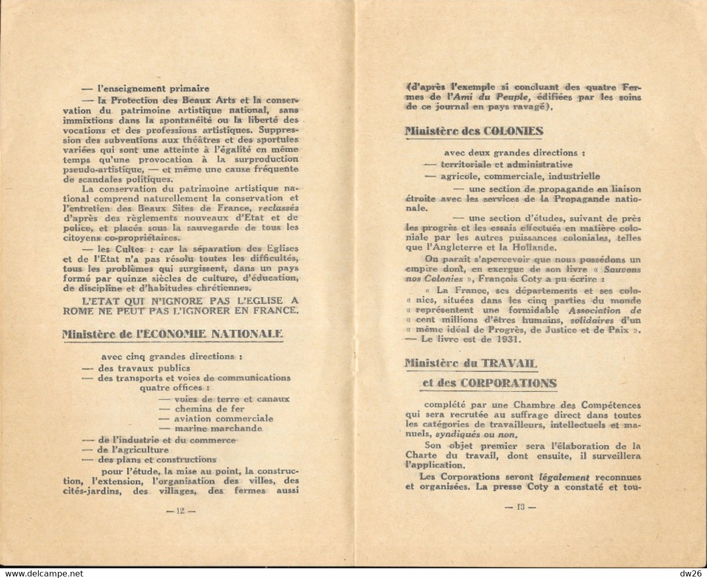 Brochure Du Journal L'Ami Du Peuple (24 Mars 1933) - La Réforme De L'Etat Par François Coty, Sénateur Extrême Droite - Other & Unclassified