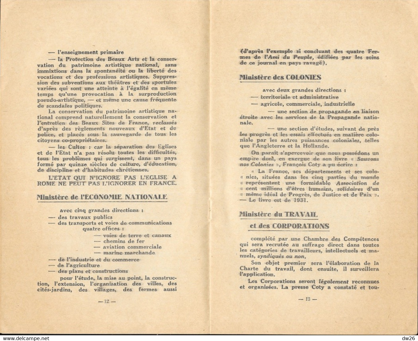 Brochure Du Journal L'Ami Du Peuple (24 Mars 1933) - La Réforme De L'Etat Par François Coty, Sénateur Extrême Droite - Autres & Non Classés