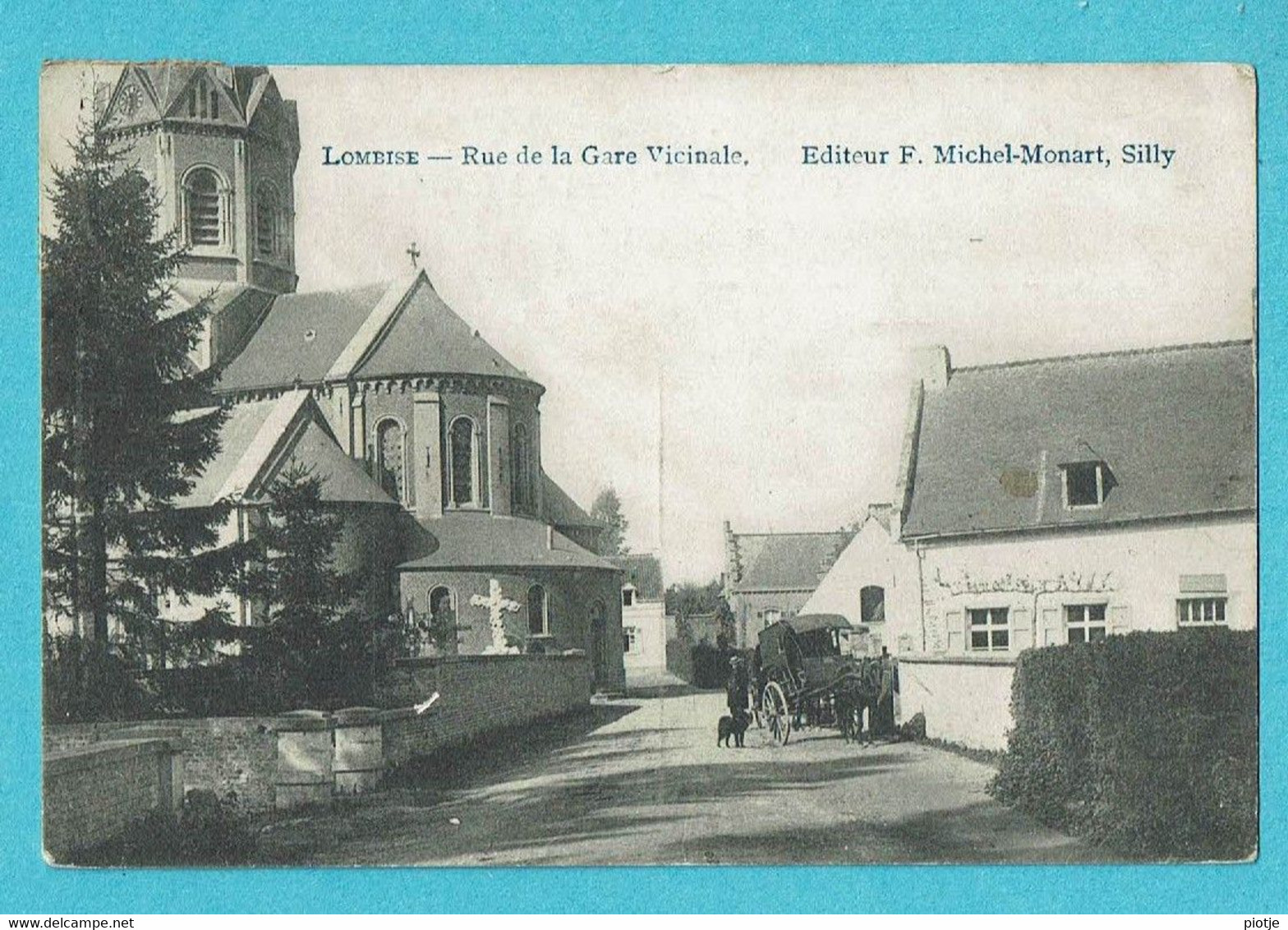 * Lombise - Lens (Hainaut - La Wallonie) * (Editeur F. Michel - Monart, Silly) Rue De La Gare Vicinale, Animée, Cheval - Lens