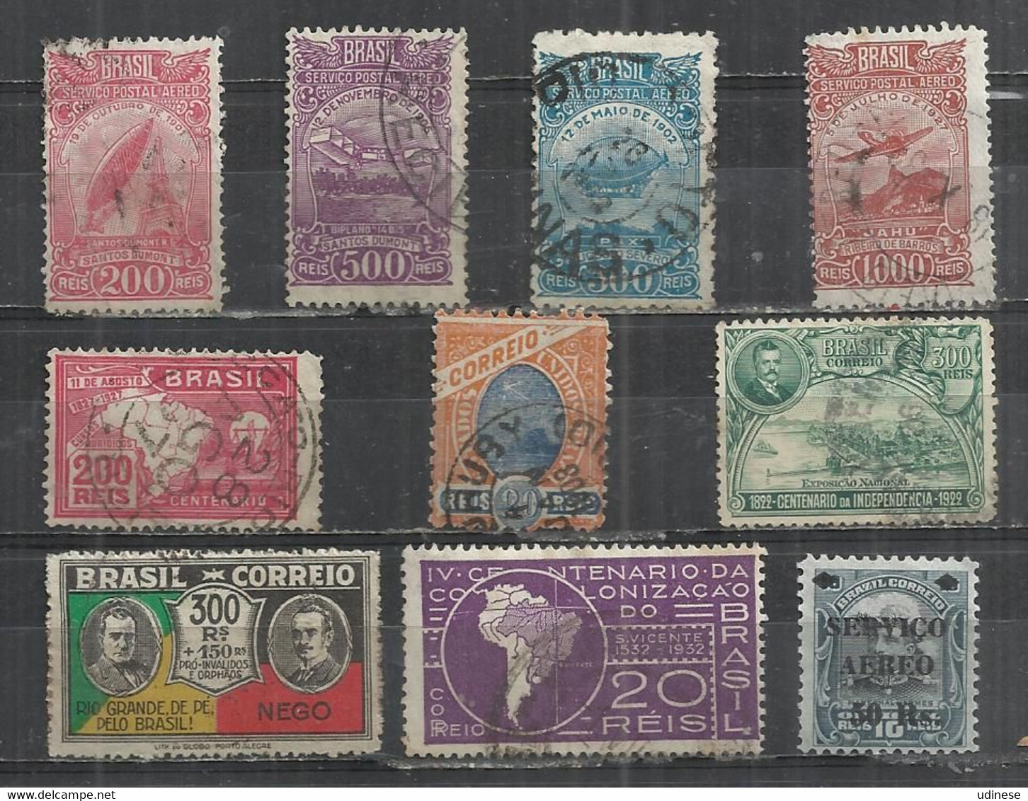 TEN AT A TIME - BRAZIL - VERY OLD EMISSIONS - LOT OF 10 DIFFERENT 21 - POSTALLY USED OBLITERE GESTEMPELT USADO - Verzamelingen & Reeksen