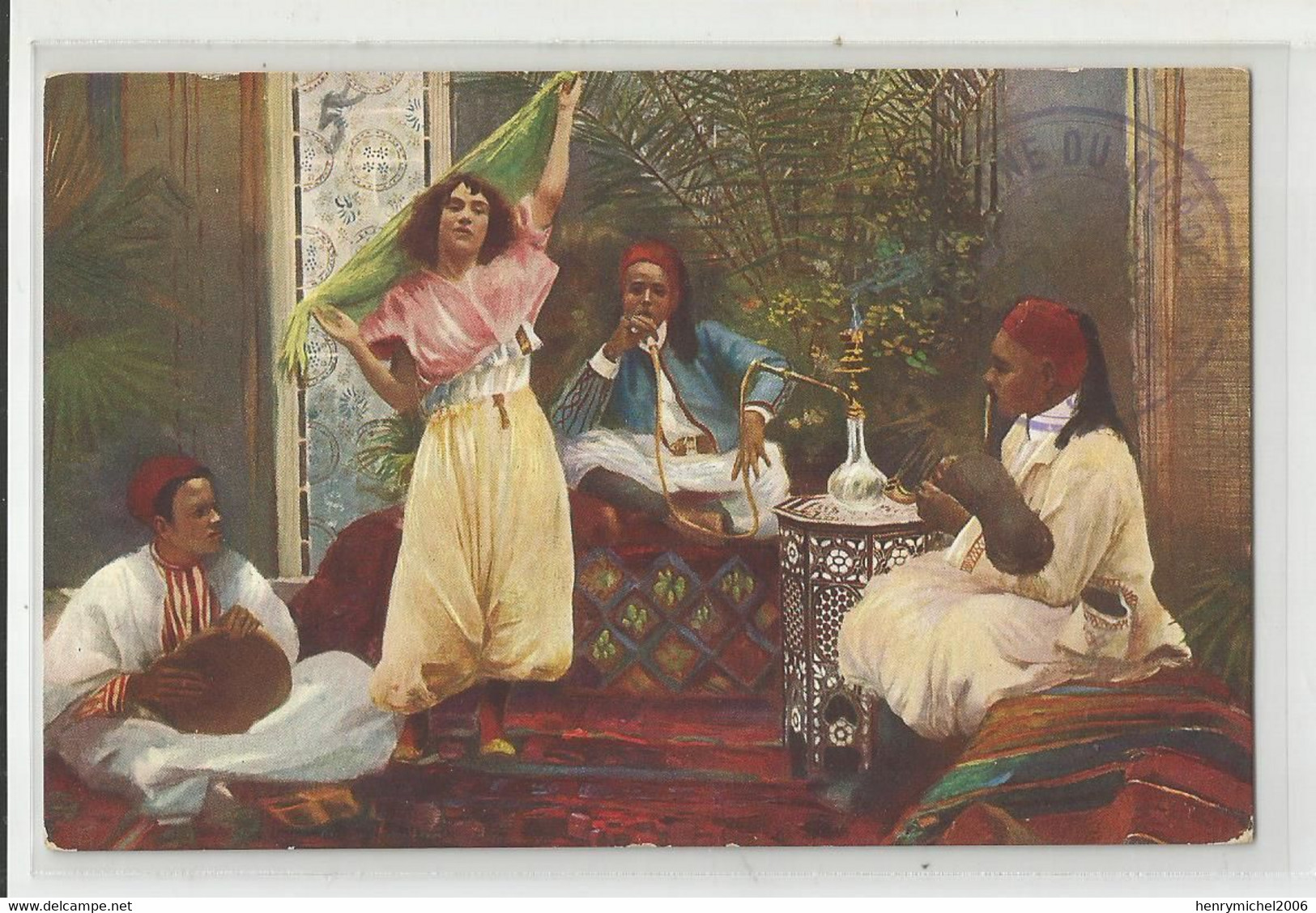 Tanger Femme Danse Du Mouchoir Fumeur Musique Décor Oriental Cachet Campagne Du Maroc , Ed Benzaquen - Tanger