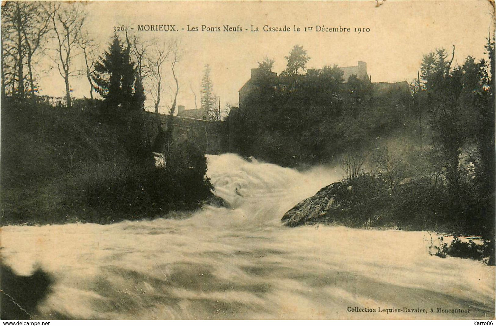 Morieux * Les Ponts Neufs * La Cascade , Le 1er Décembre 1910 * Crue Inondations - Morieux