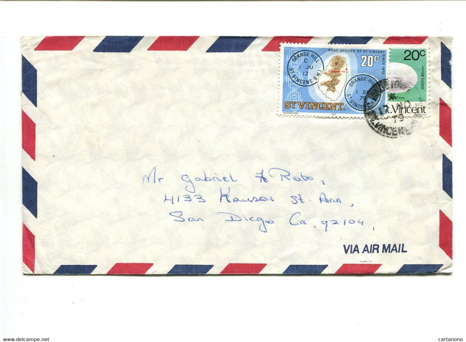 SAINT VINCENT - Affranchissement Sur Lettre Par Avion - - St.Vincent (1979-...)