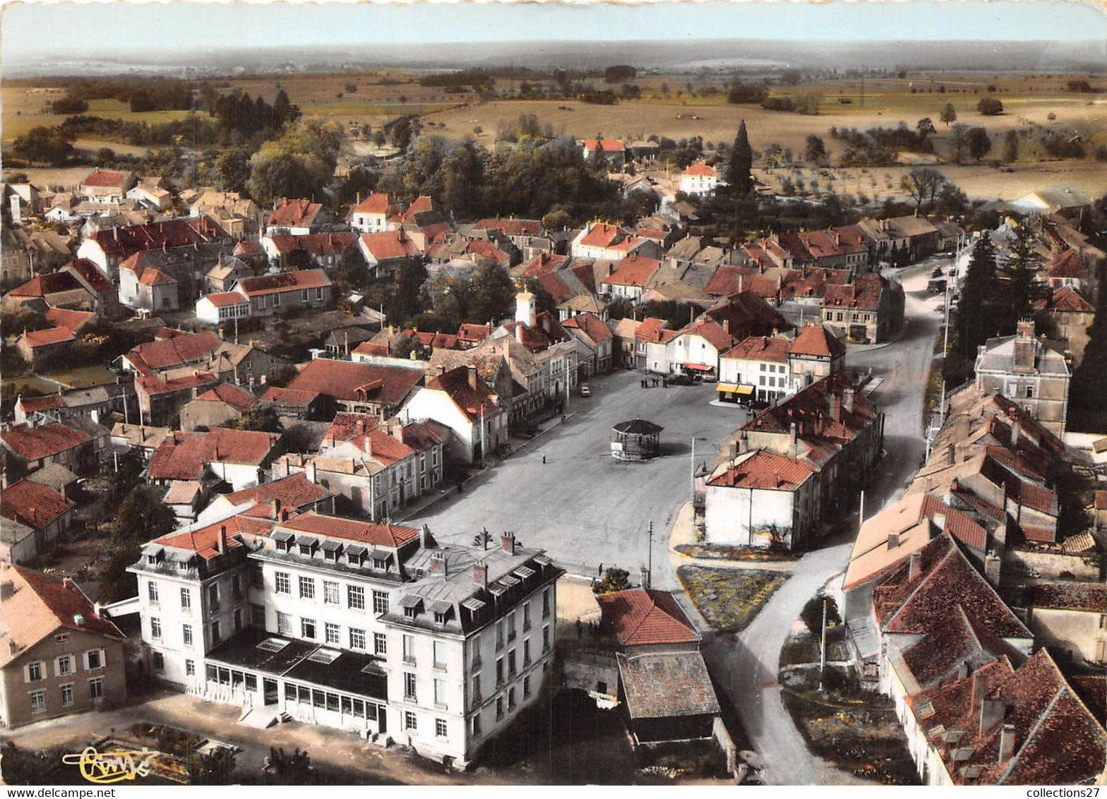 52-FAYL-BILLOT- PLACE DE L'HÔTEL DE VILLE VUE AERIENNE - Fayl-Billot