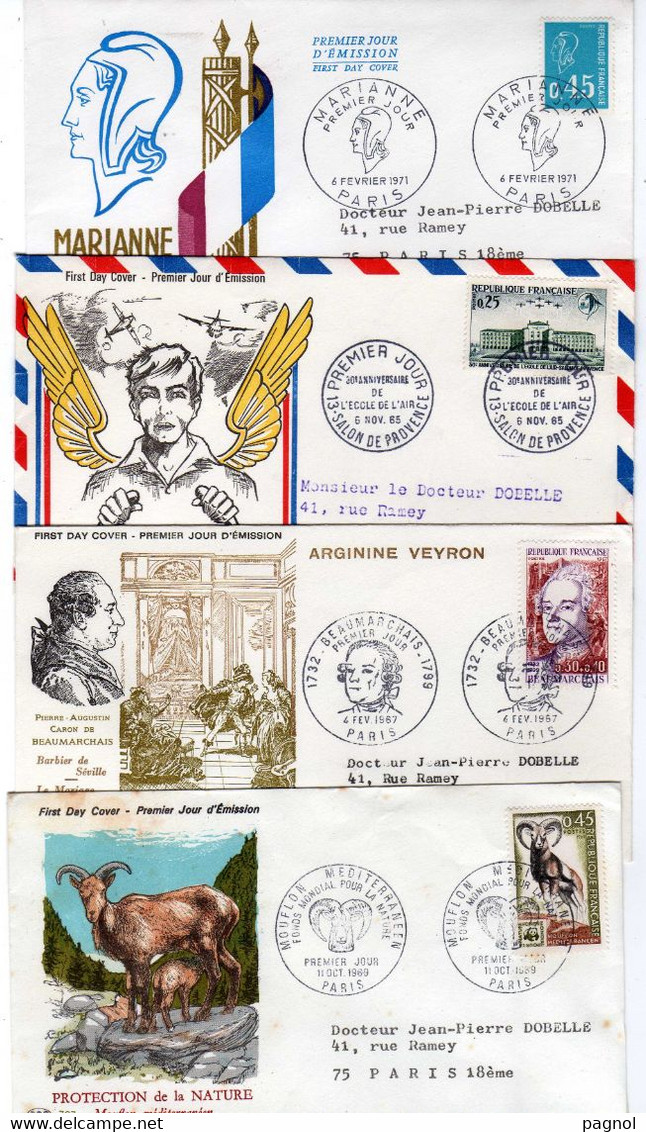 1er Jour : France : Lot De 9 Enveloppes   F.D.C.: Pub Pour Docteurs - 1960-1969