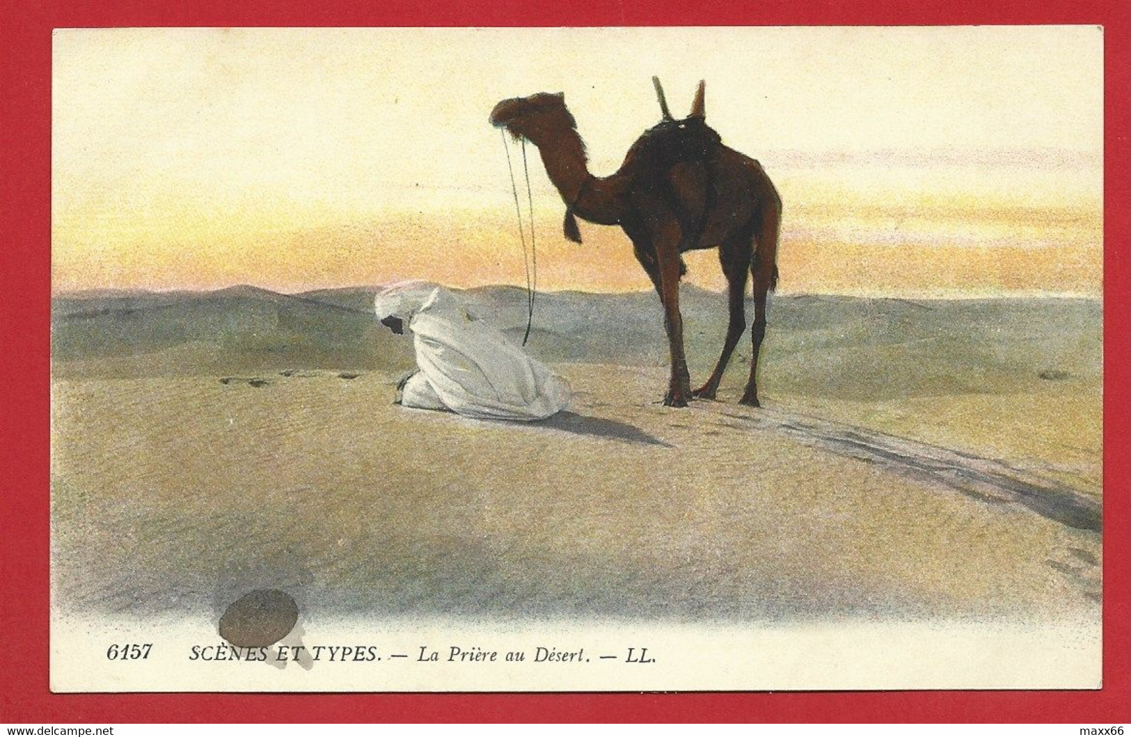 CARTOLINA NV MAROCCO - SCENES ET EYPES - La Priere Au Desert - Sidi Abdala 1918 - 9 X 14 - Marrakech