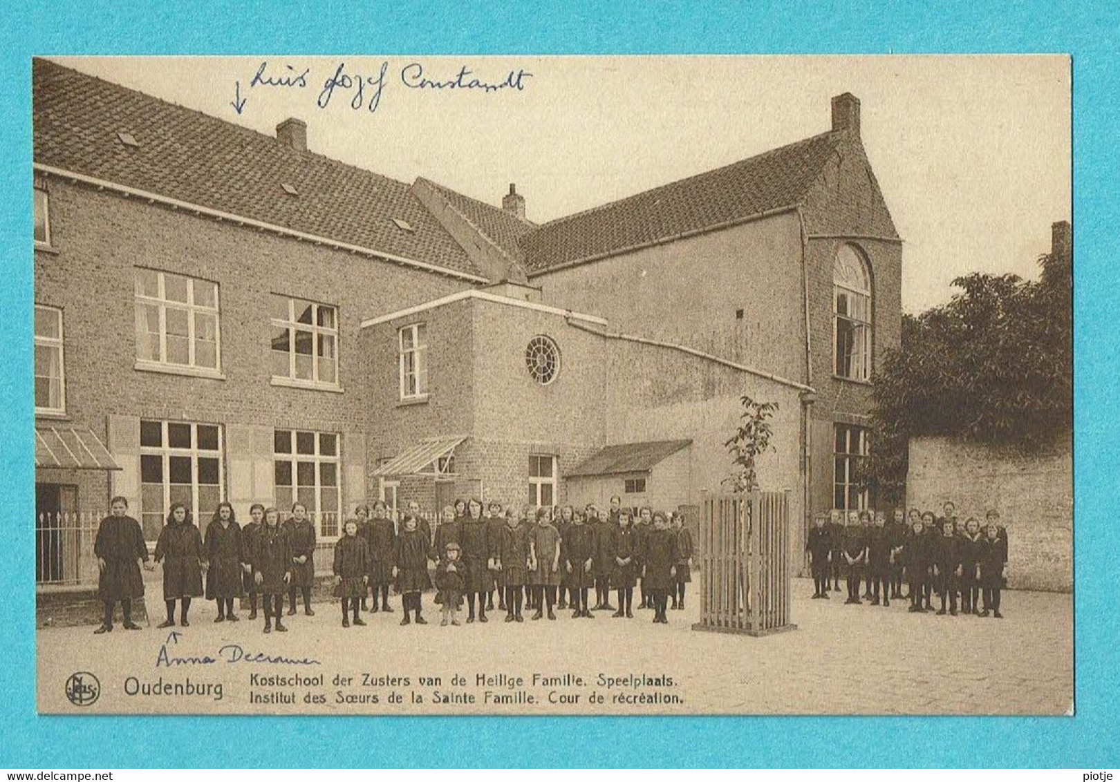 * Oudenburg (West Vlaanderen) * (Nels, Uitgever H. Muylle - Lamote) Kostschool Der Zusters Heilige Familie, Cour, école - Oudenburg