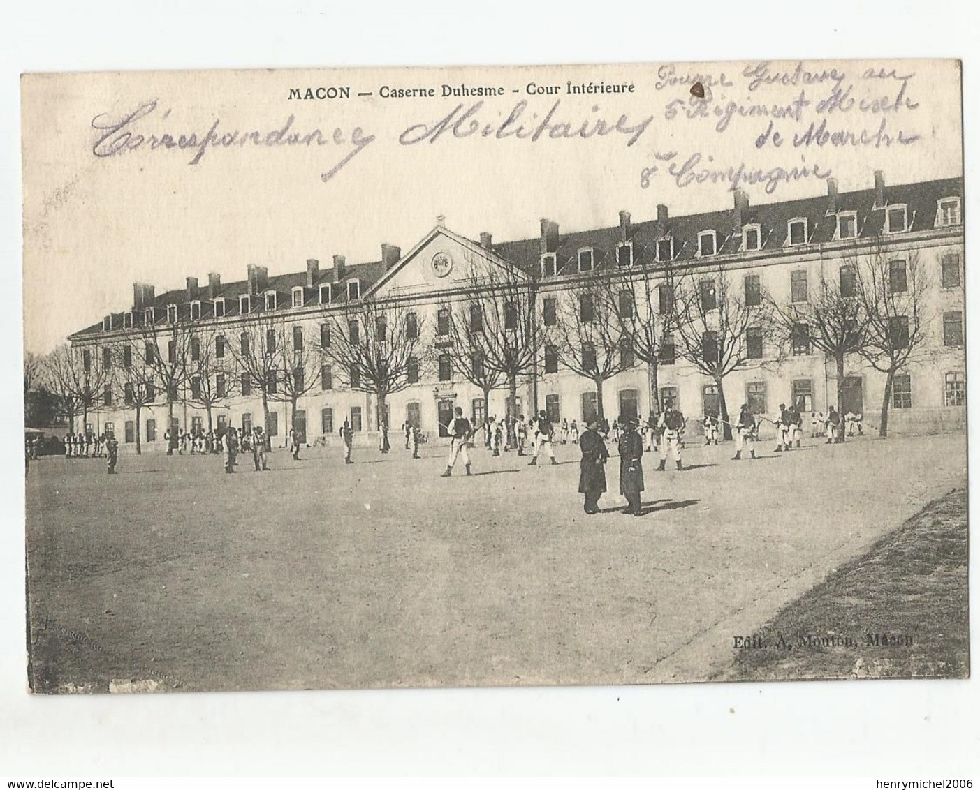 Marcophilie Cachet Militaire Macon (5 Regiment De Marche 8 E Cie), Comission De La Gare Pour Dunkerque 59 Nord - Guerre De 1914-18