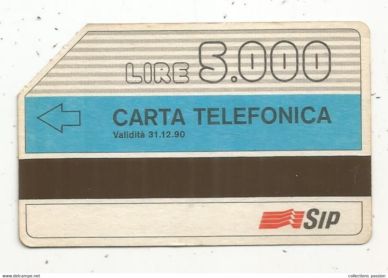 Télécarte , Carta Telefonica , 1990 , Lire 5.000 , SIP,Italie , Fasce Orarie Della Teleselezione Nazionale , 2 Scans - Sonstige – Europa