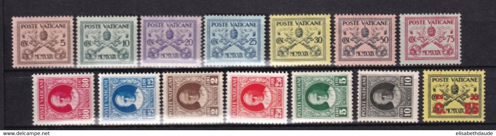 VATICAN - 1929 - YVERT 26/39 * MLH - COTE = 65 EUR. - Nuevos