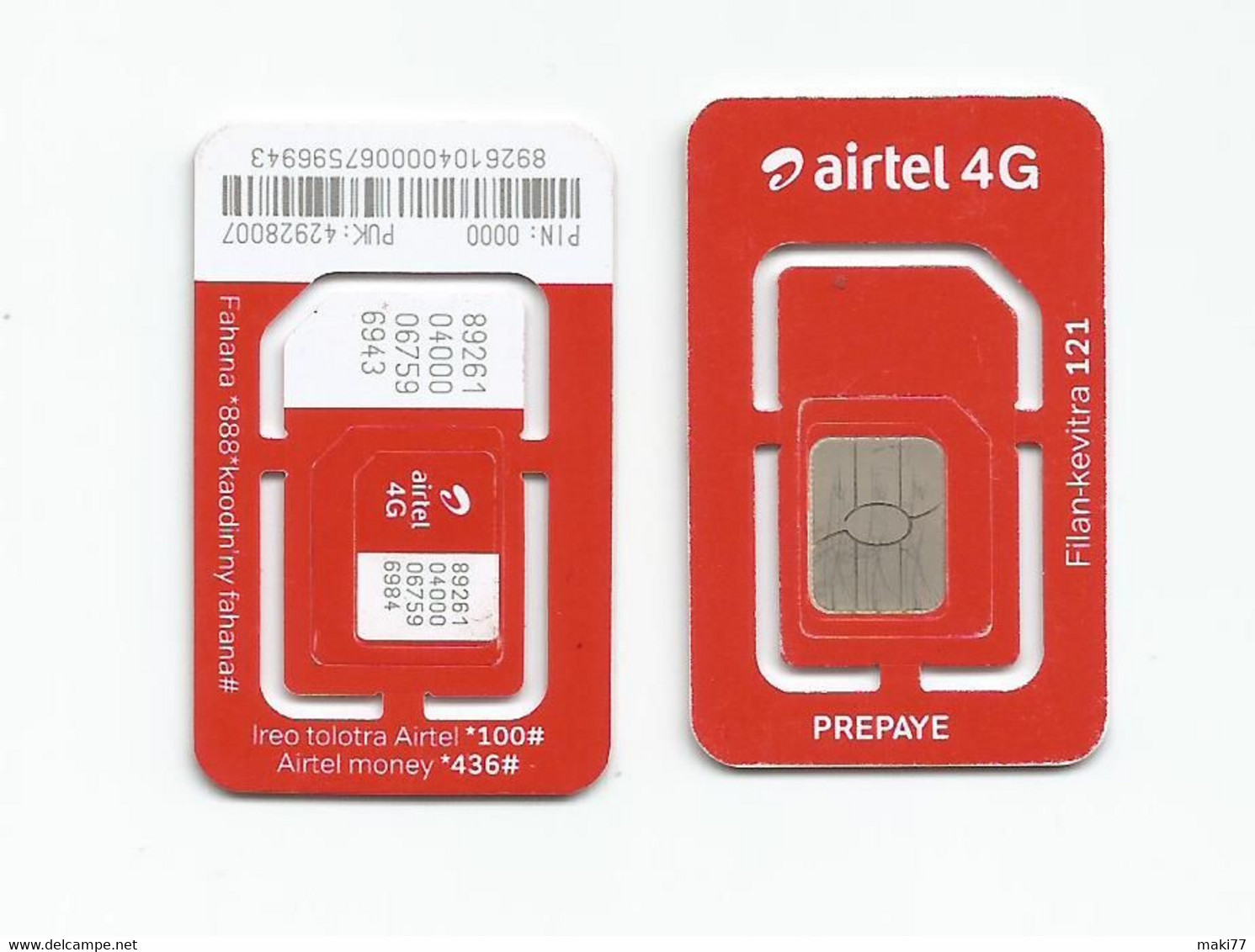 RARE MADAGASCAR MADAGASKAR  Carte SIM AIRTEL  NEUVE Nouveau Modèle  /  MALAGASY  NEW SIM Card AIRTEL  New Design - Madagascar